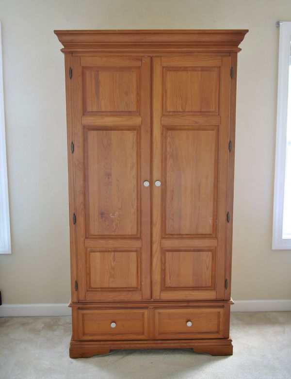 Pine armoire makeover - before pic