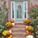 Orange and White Pumpkin Fall Front Porch