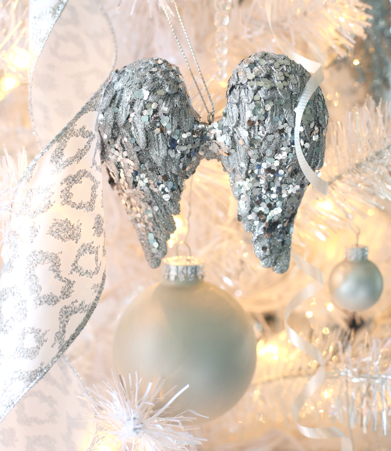 Glittered Angel Wings Ornament