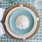 Coastal Tablescape with Sand Dollar and Burlap Chargers - Full tutorial at c4a.bc9.myftpupload.com