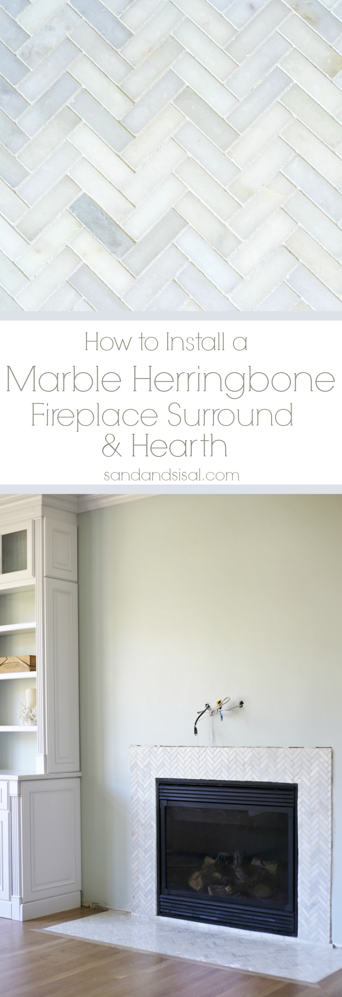 How to Install a Marble Herringbone Fireplace Surround and Hearth