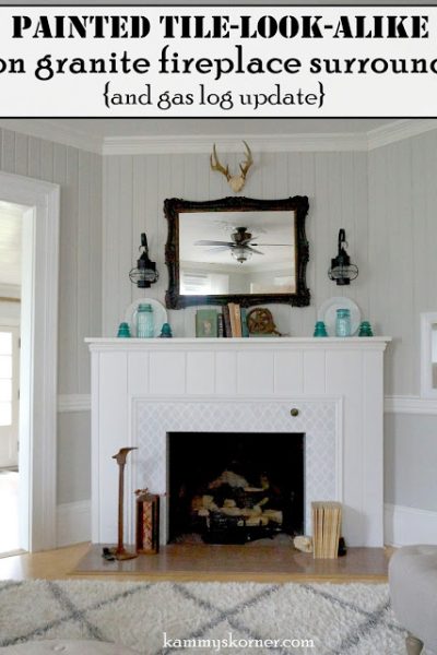 Stenciled Fireplace Surround