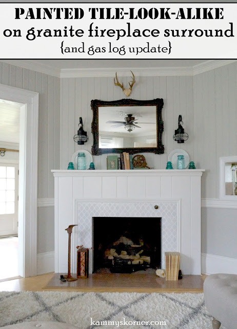 Stenciled Fireplace Surround