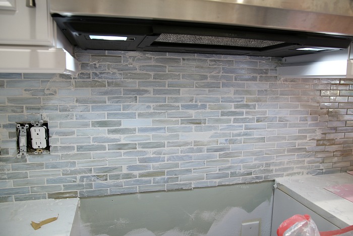 Installing a Paper Faced Mosaic Tile  Backsplash 