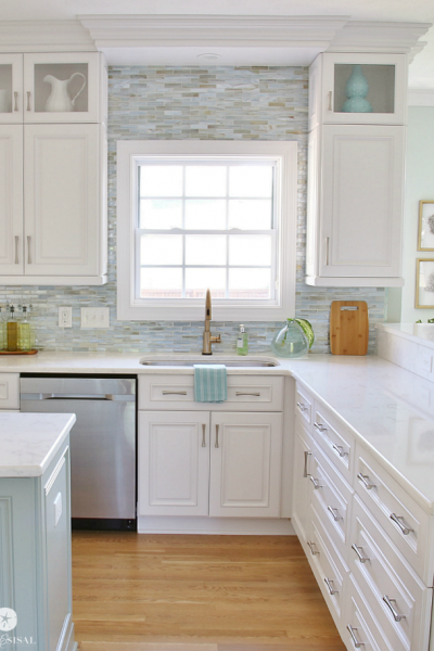 Coastal Backsplash and Kitchen Makeover - Lunada Bay Tile