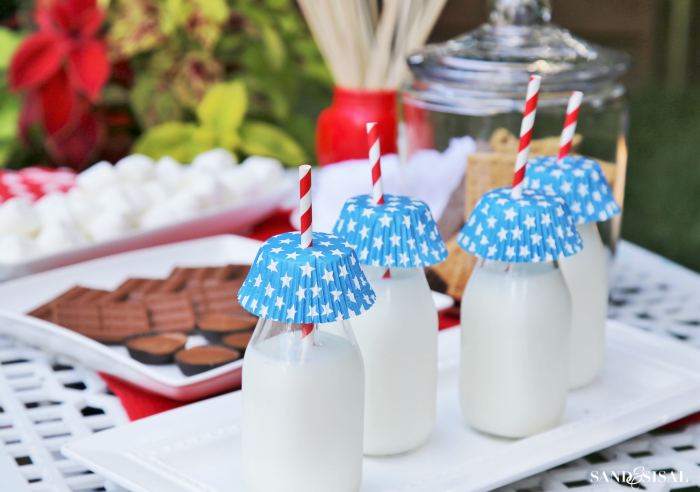 S'mores Bar - Milk Bottles with Cupcake Liners