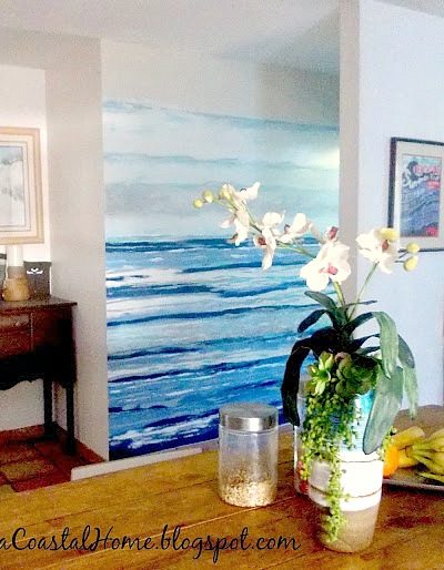 DIY Modern Coastal Wall Mural