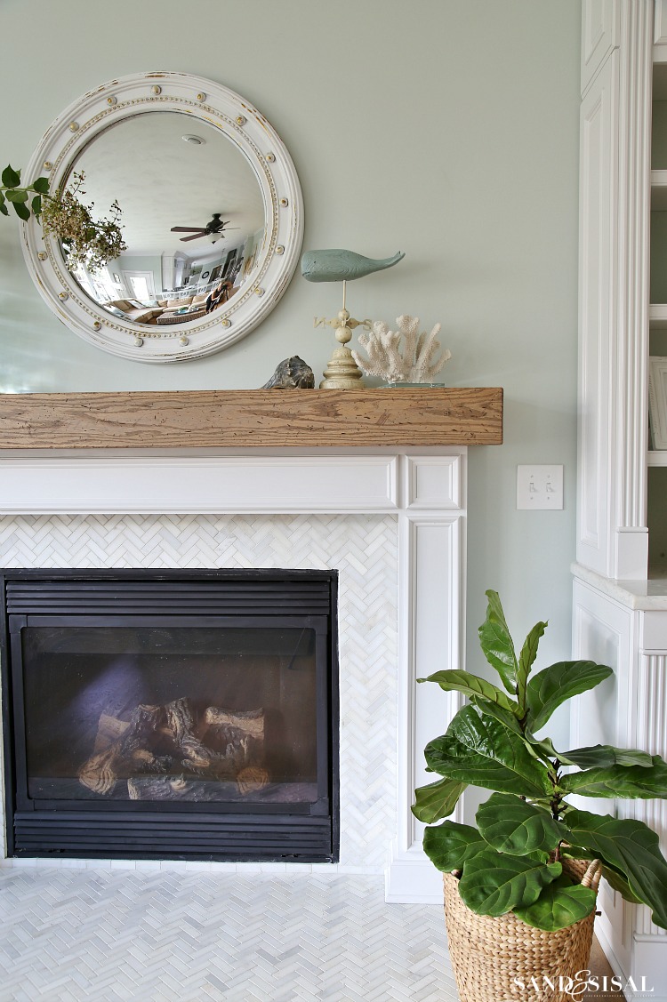 Wood Beam Fireplace Mantel