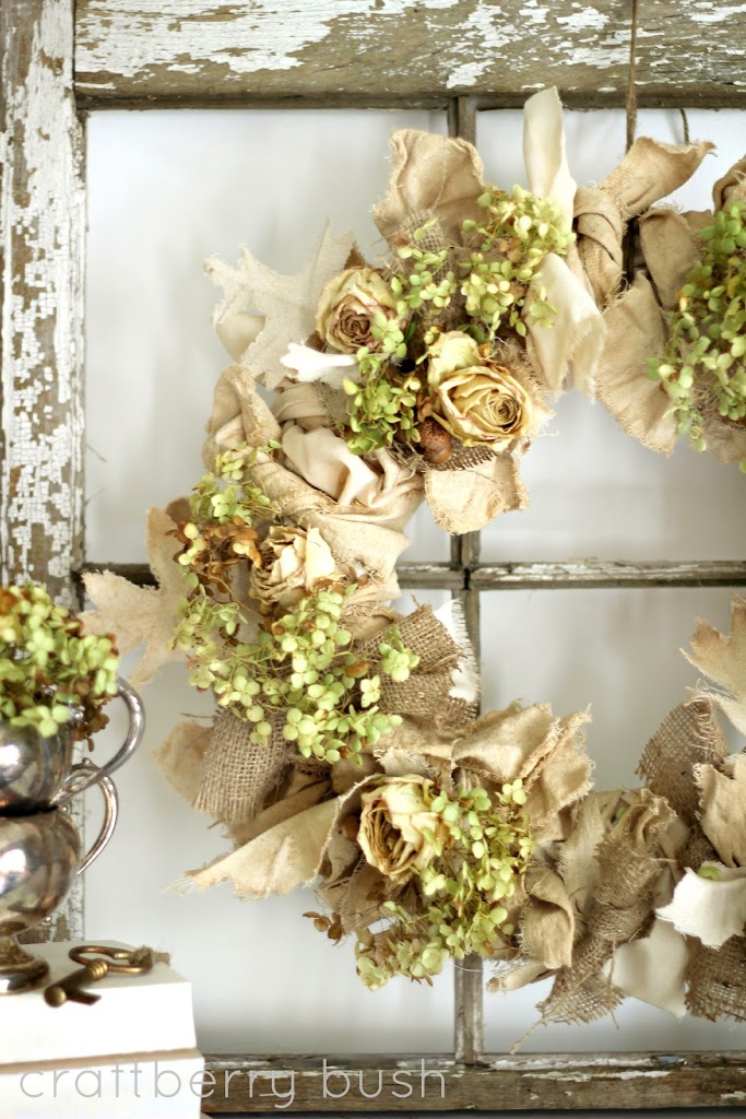 burlap-and-hydrangea-fall-wreath