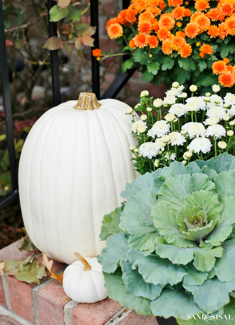 fall-porch-decorating-white-pumpkins-and-cabbage