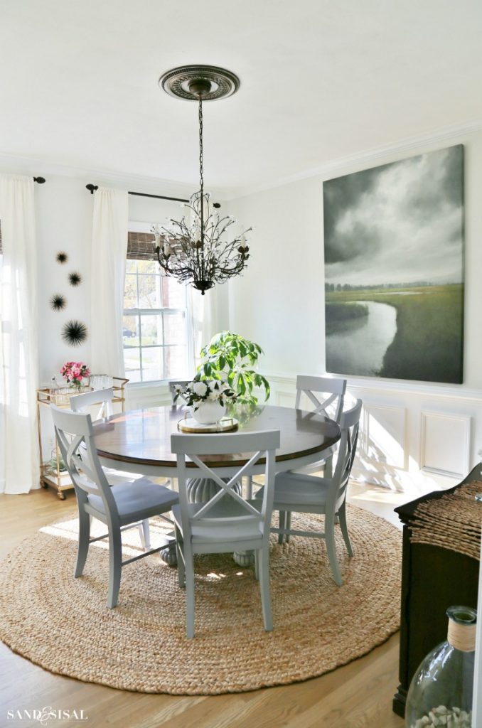 Coastal Dining Room Makeover Sand and Sisal