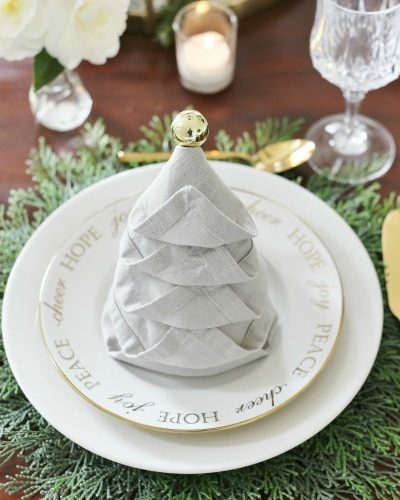 Christmas Tree Napkin Fold Tutorial