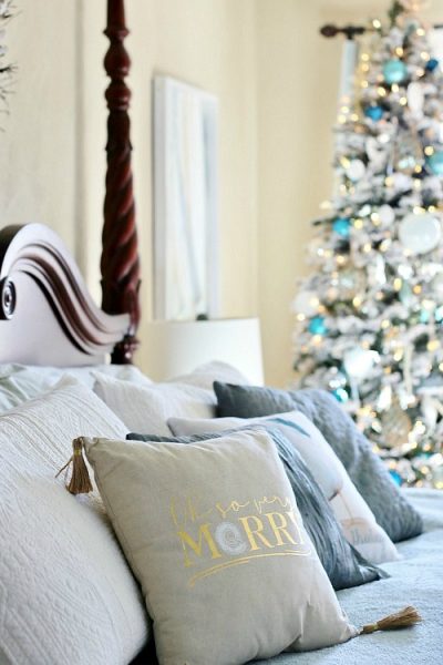 Classic Coastal Christmas Bedroom