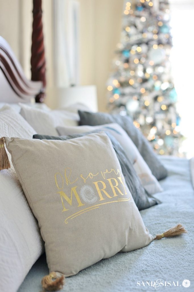 Oh So Very Merry Coastal Christmas Pillow