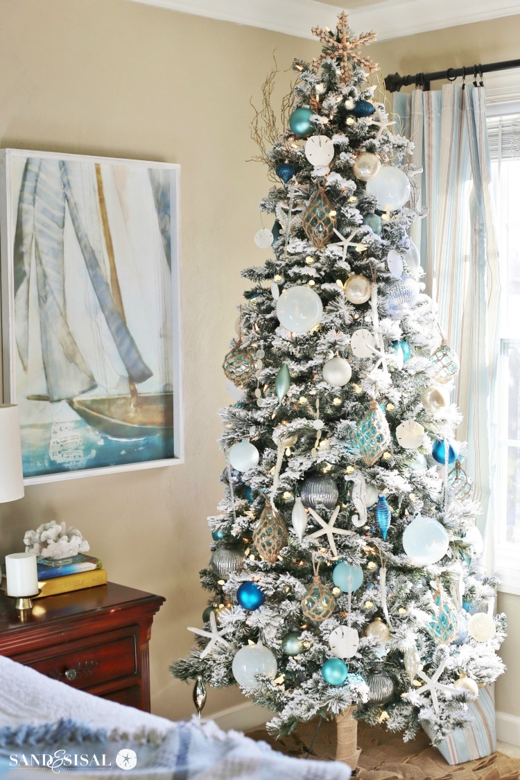 Chic Coastal Christmas Tree and Coastal Bedroom Tour