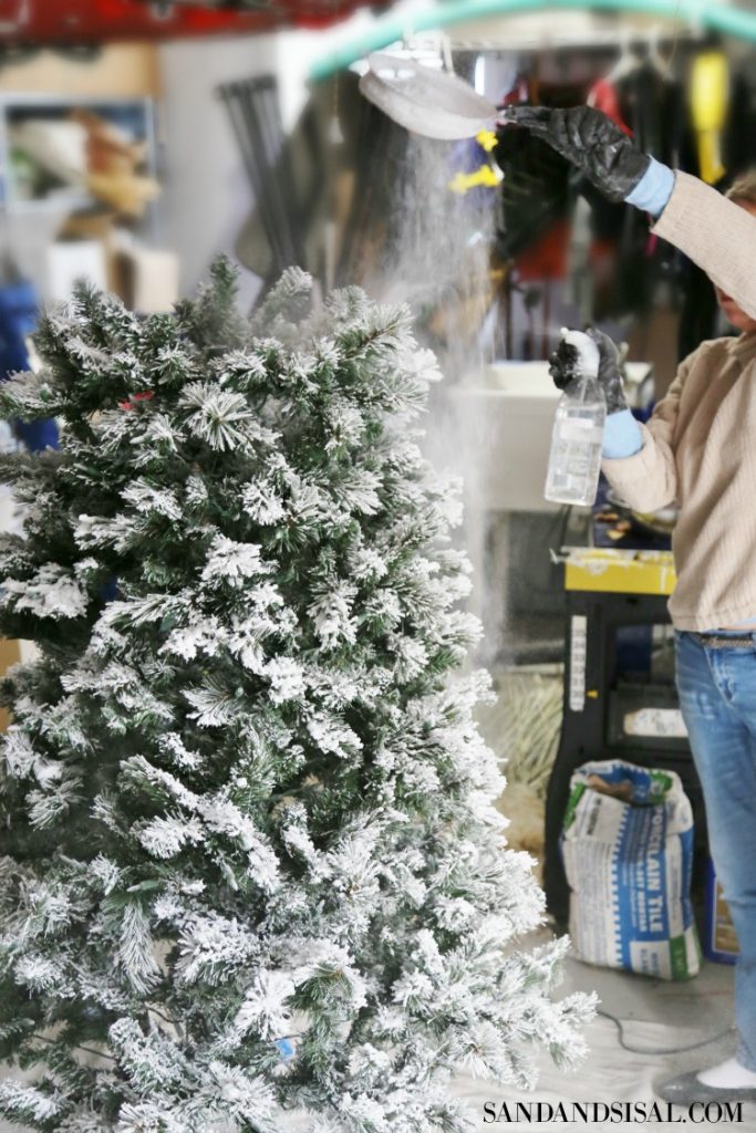 How to Flock a Christmas Tree and Greenery Sand and Sisal