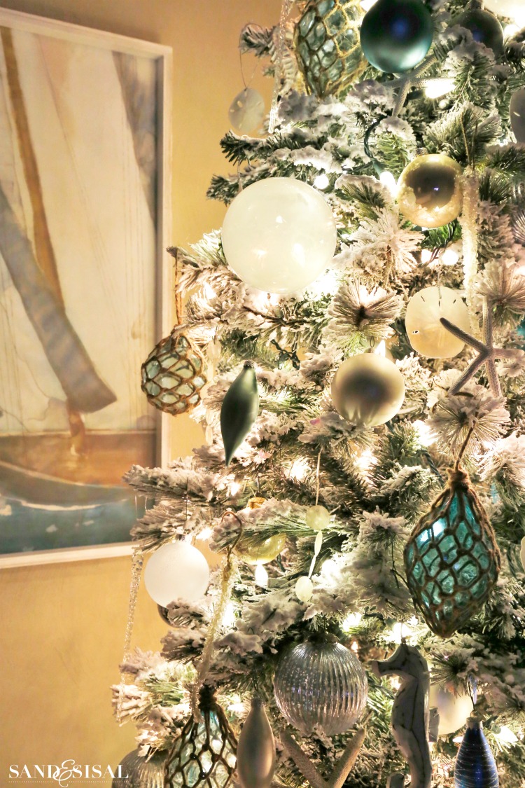 Flocked Coastal Christmas Tree