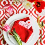 Valentine Tablescape with Envelope Folded Napkin