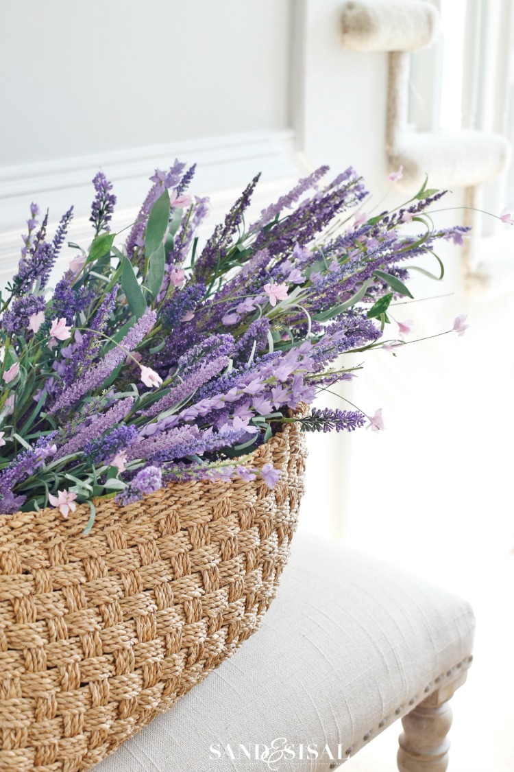 Basket of Lavender - Spring Decorating Ideas