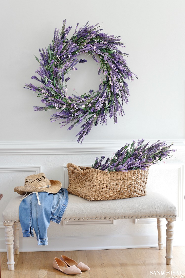 Faux Lavender Wreath - Spring Decorating Ideas