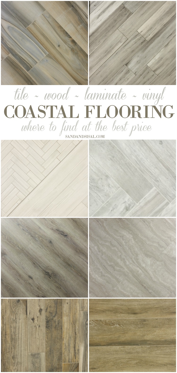 Best Flooring for a Beach House - Where to get premium tile, wood, luxury vinyl, and bamboo with lots of pics of coastal rooms. These weathered wood looks are gorgeous.