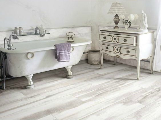 Marthas Vineyard Cottage White Wood Plank Porcelain Tile