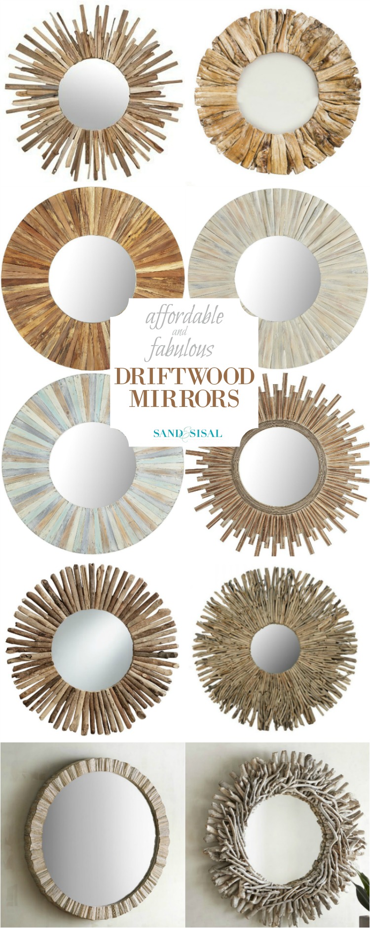 Affordable Fabulous Driftwood Mirrors