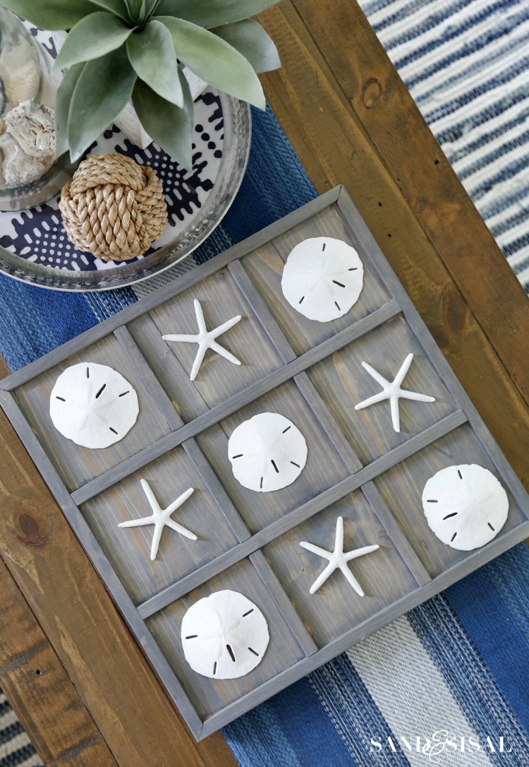 DIY Coastal Tic-Tac-Toe ~ Sand and Sisal