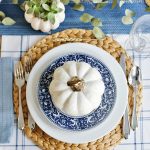 A Blue and White Thanksgiving Table