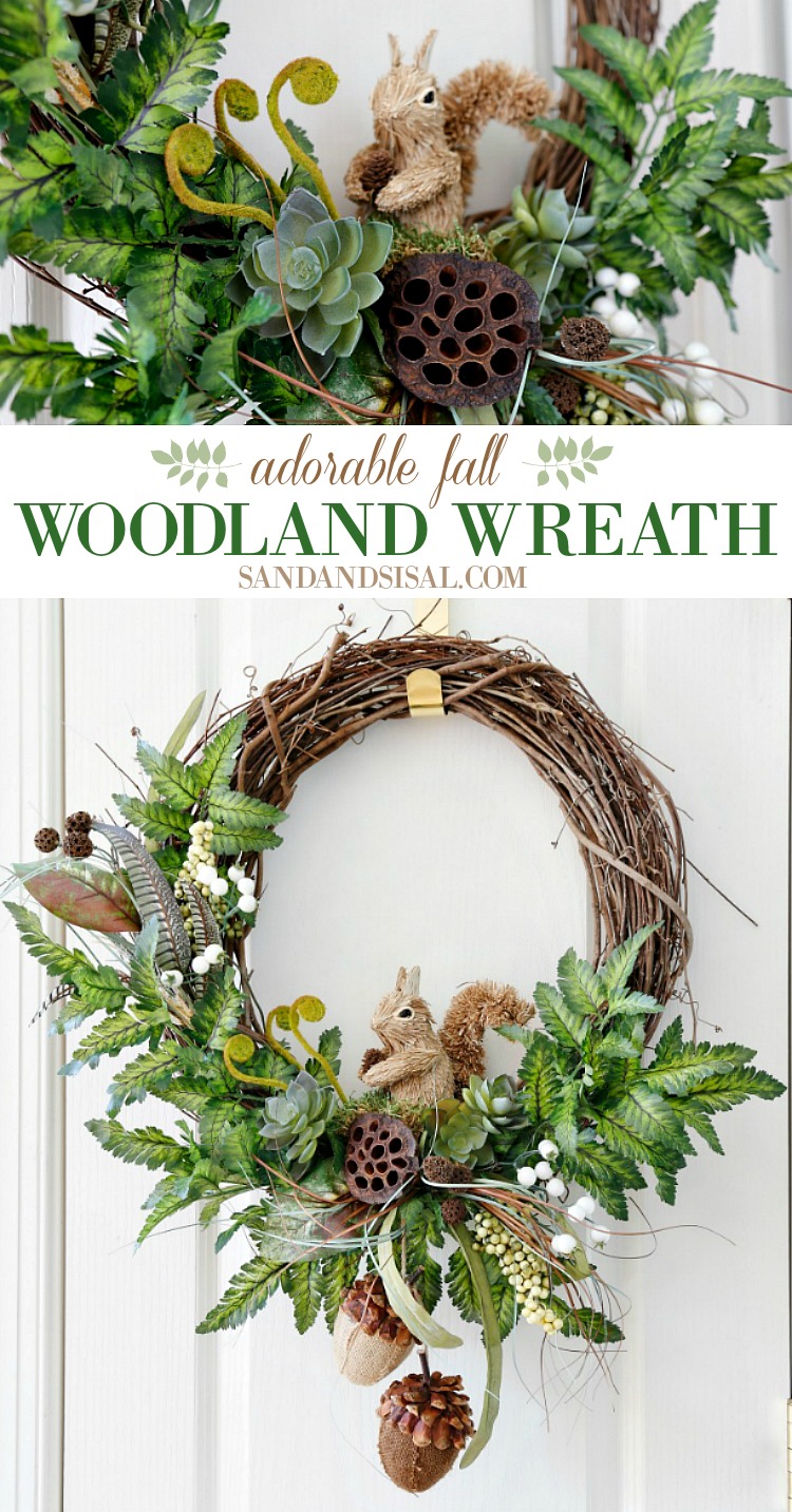 Adorable DIY Fall Woodland Wreath
