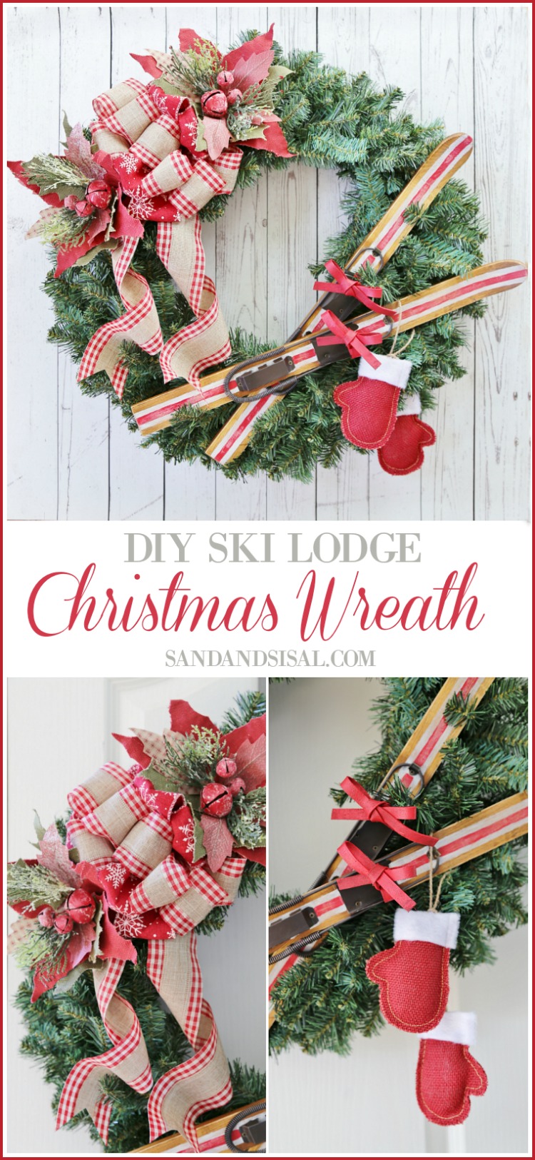 DIY Ski Lodge Christmas Wreath