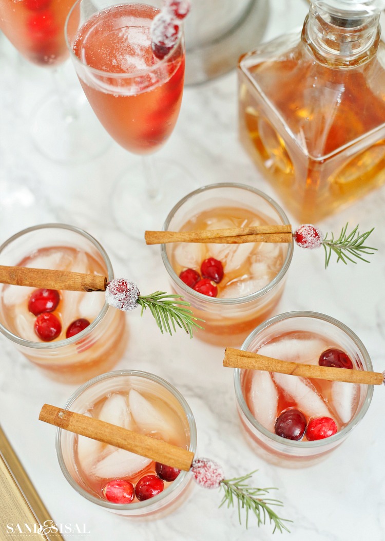 Cranberry Apple Cider Punch - alcoholic and non-alcoholic holiday cocktail recipe