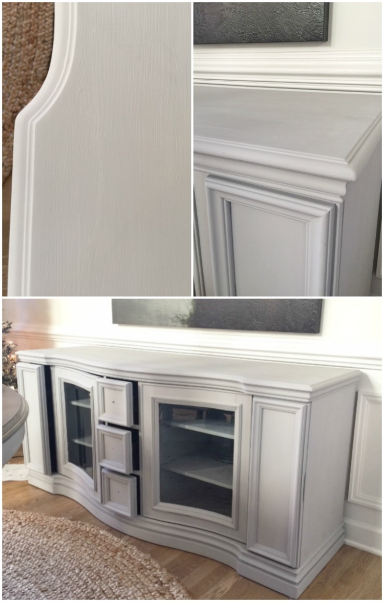 Chalk Painted buffet table - Rustoleum Chalked Finish - Aged Gray