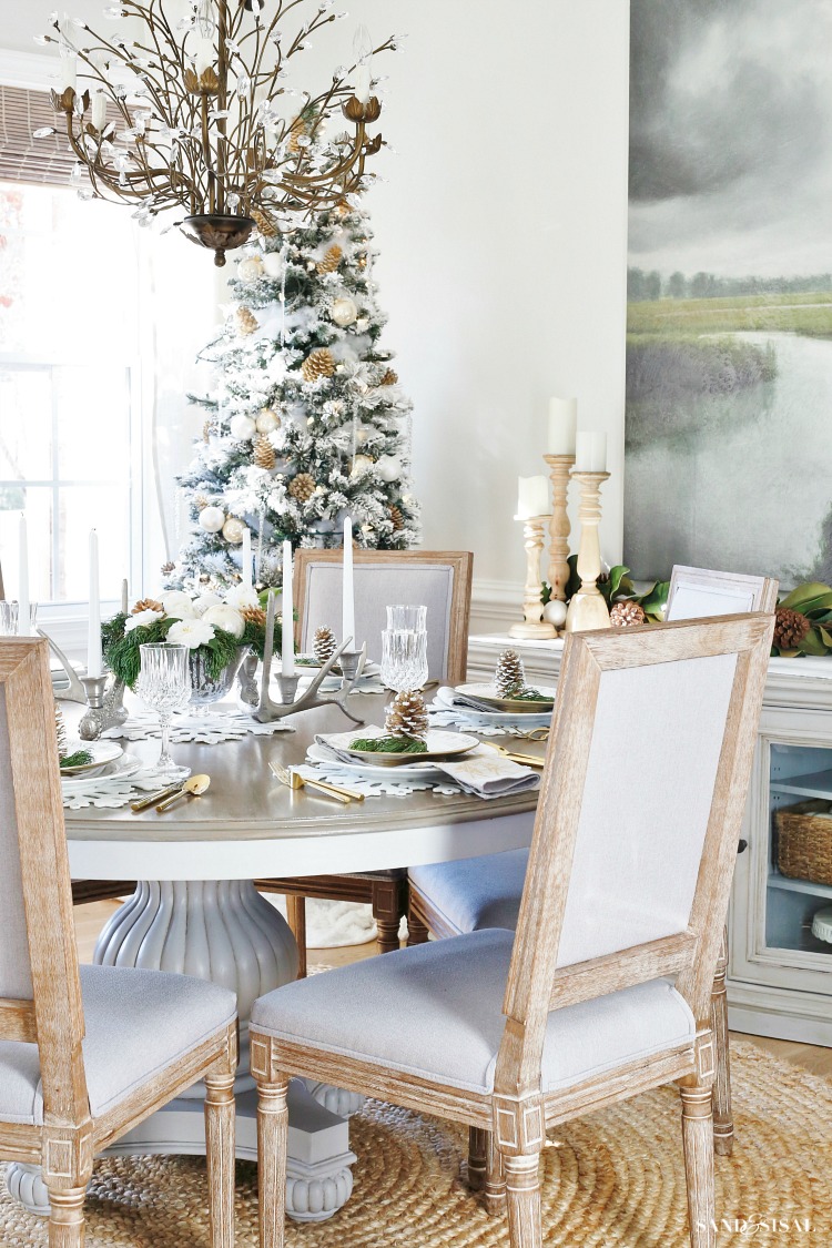 Rustic Glam Christmas Dining Room 