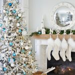 White Coastal Christmas Tree and Mantel