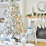 White Coastal Christmas Tree and Family Room Tour