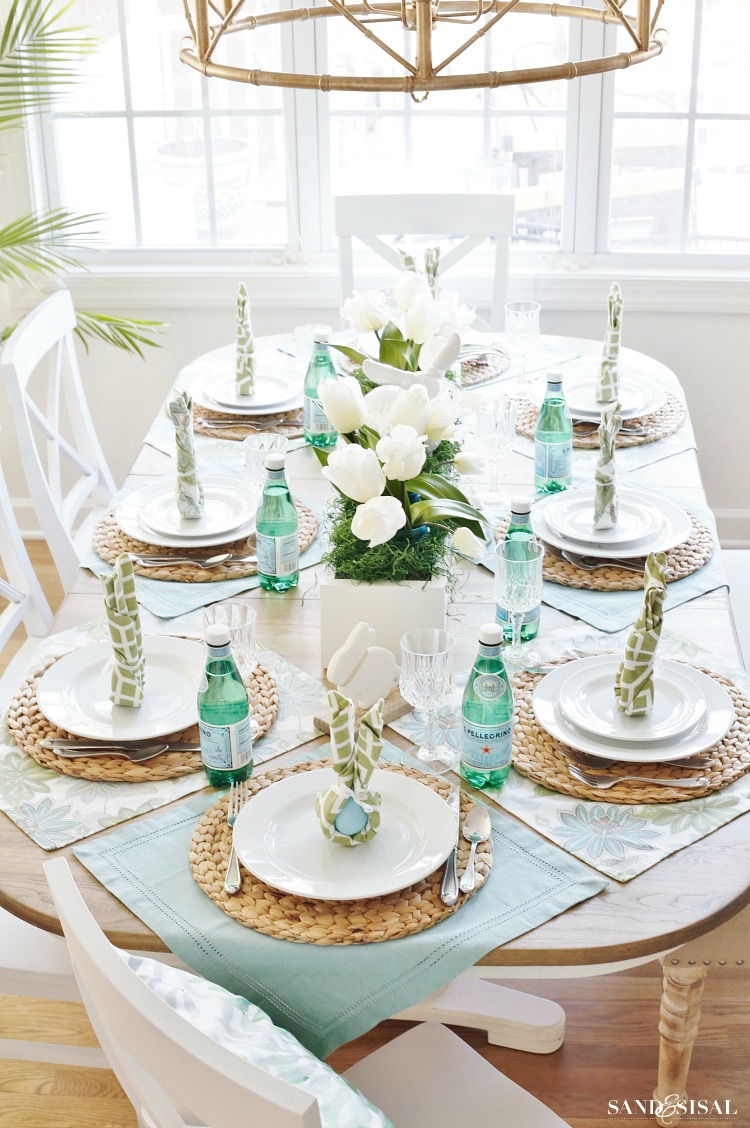 Easter Bunny Napkin Fold and Table Setting Idea