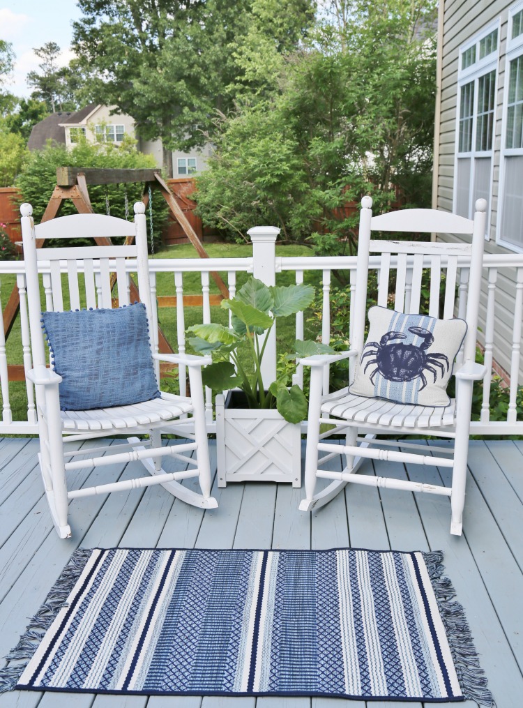 Blue and White Deck Decor