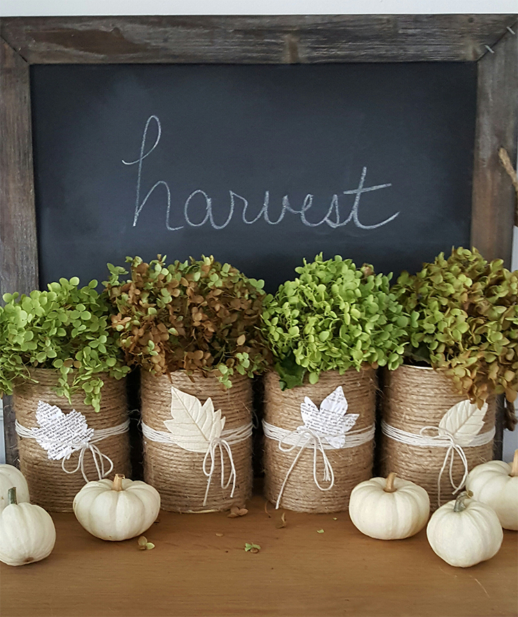 Dried Hydrangea Fall Vignette