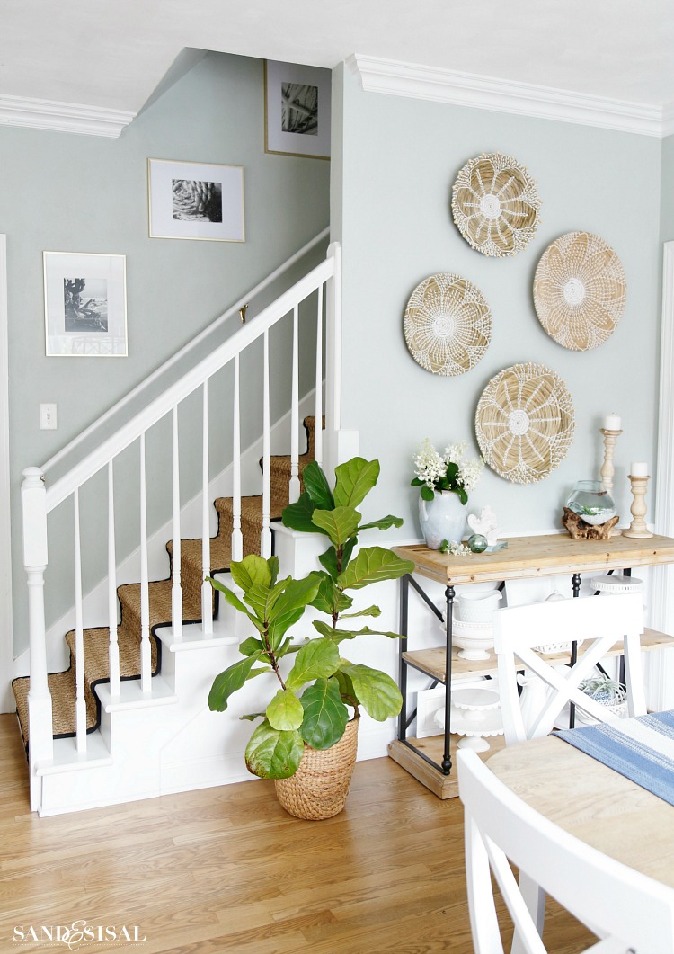 Sea grass Stair Runner - Coastal Kitchen Dining Area Summer Updates