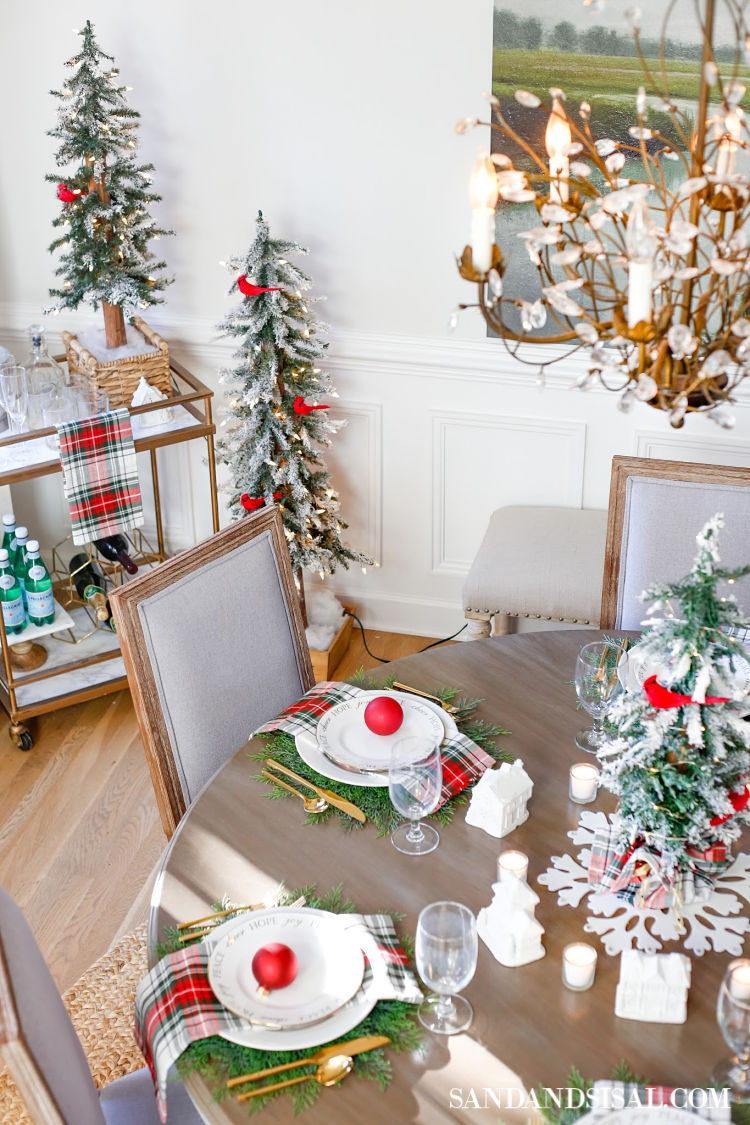 Christmas Village Dining Room Tablescape 