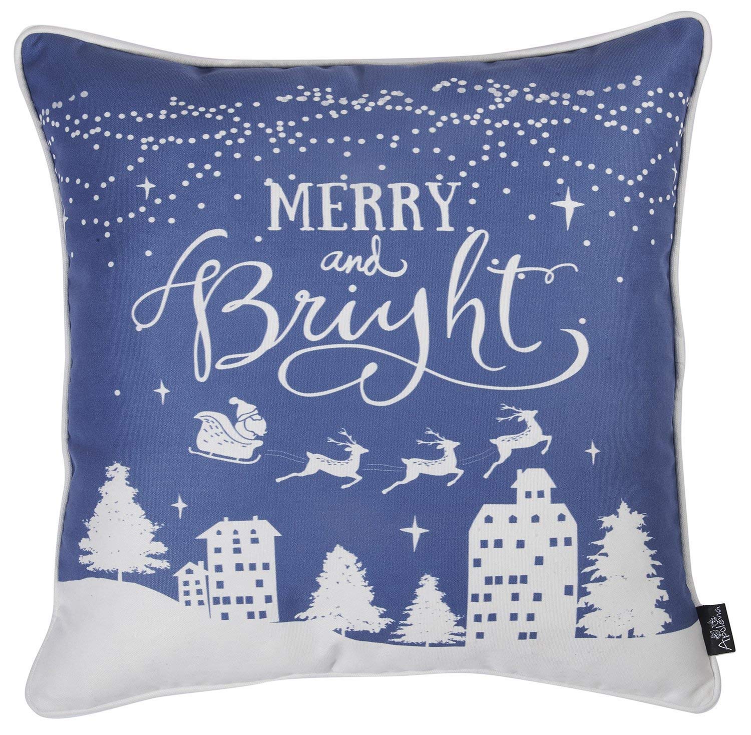 Merry and Bright Christmas Pillow Cover