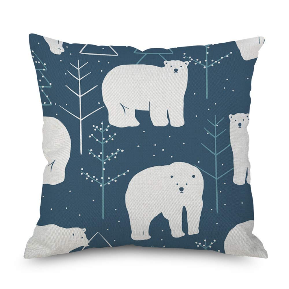 Polar Bear Christmas Pillow Cover