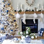 Blue and White Christmas Tree