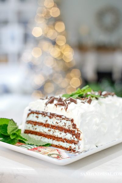 Mint Chocolate Chip Ice Cream Sandwich Holiday Cake