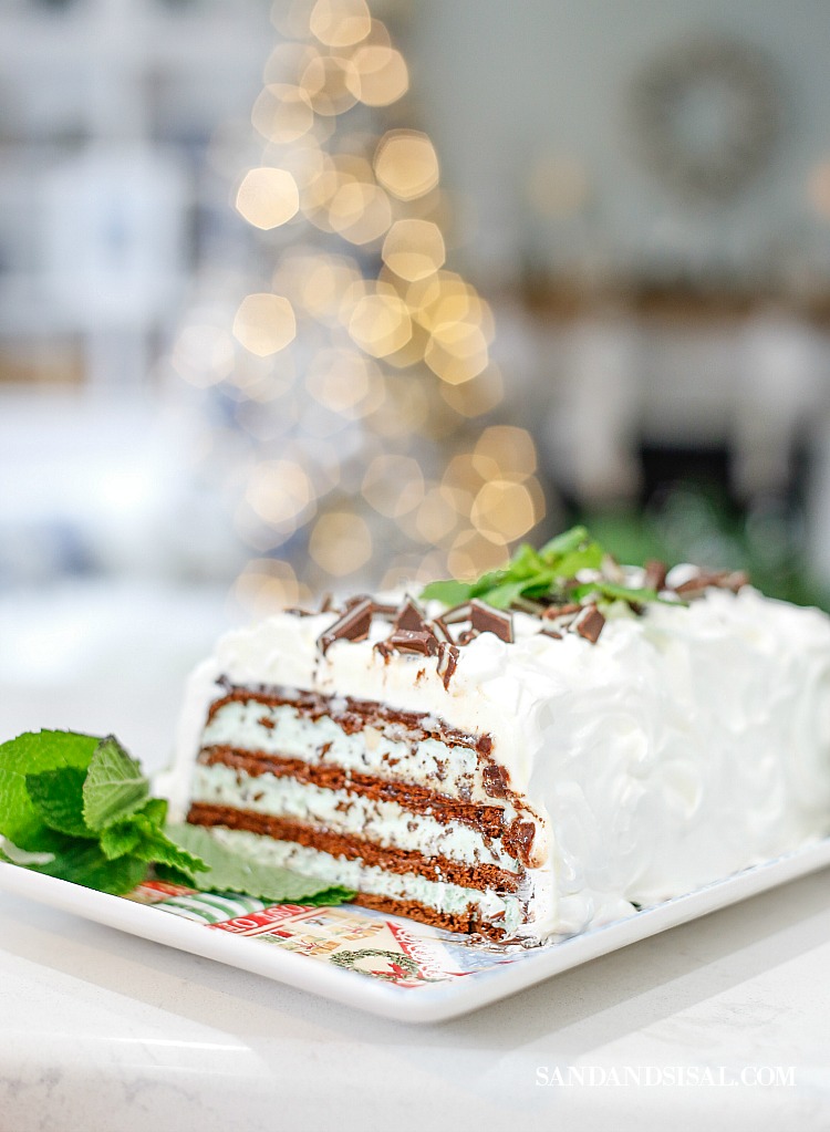 Mint Chocolate Chip Ice Cream Sandwich Holiday Cake