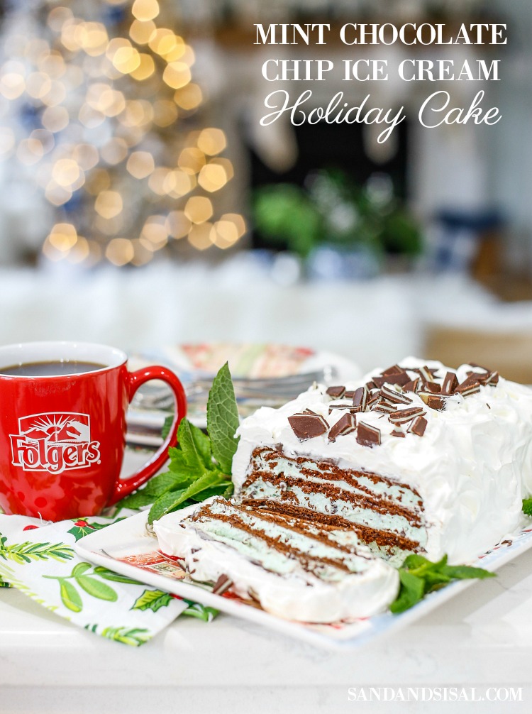 Mint Chocolate Chip Ice Cream Sandwich Holiday Cake