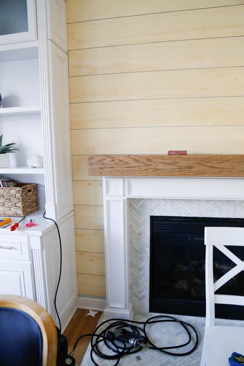 Shiplap Fireplace Wall