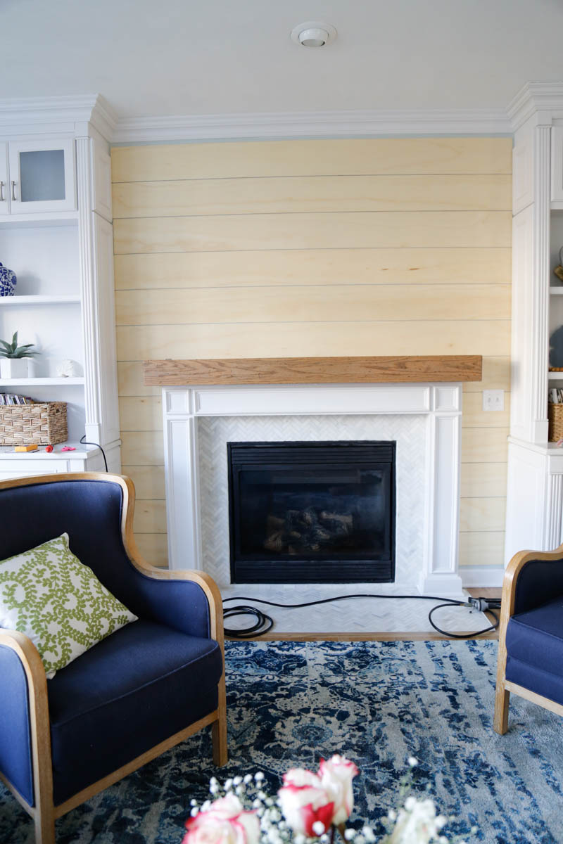 Shiplap Fireplace Wall