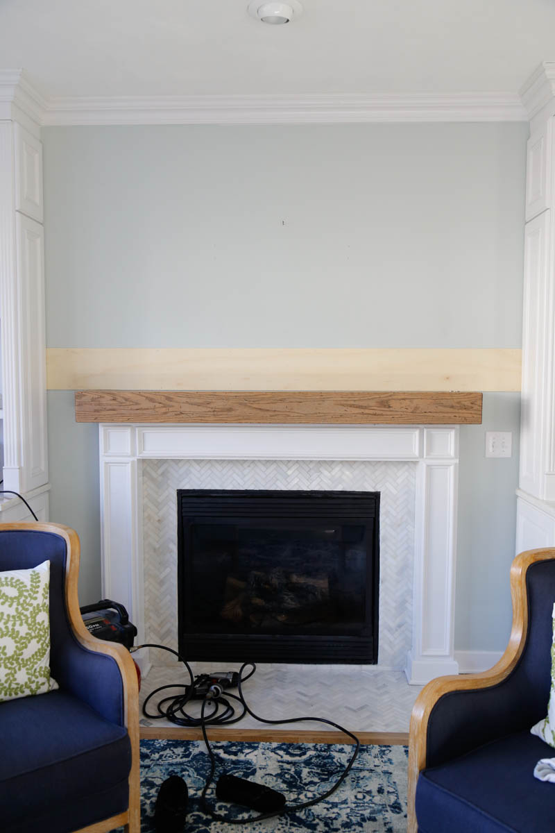 Shiplap Fireplace Wall